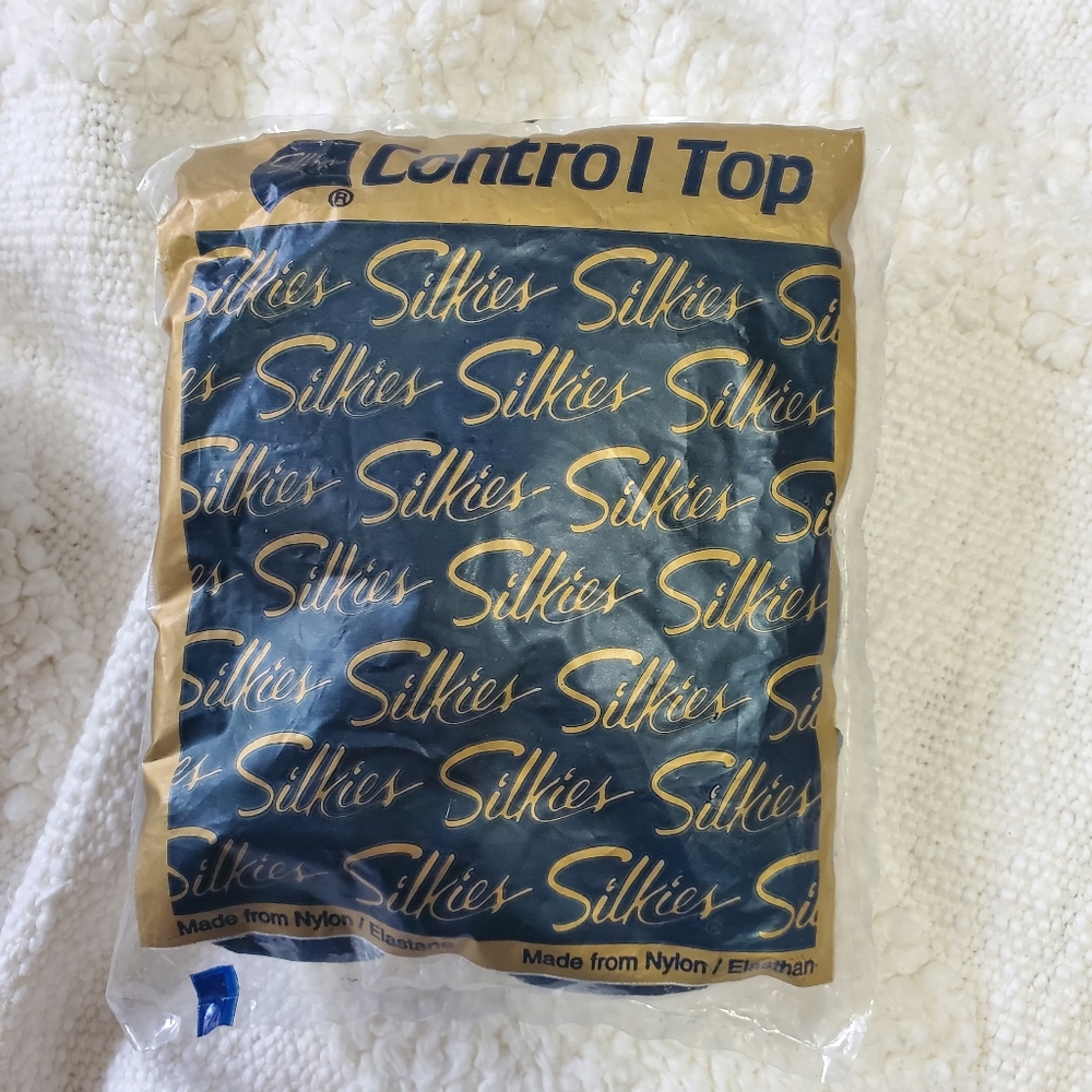 Vintage Silkies Navy Blue Control Top Tights